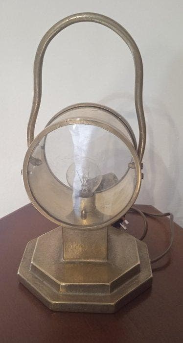 Lampe de marine - Laiton, Antiquités & Art, Curiosités & Brocante