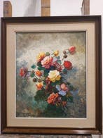 Escuela Impresionista (XX) - Bodegón de rosas, Antiek en Kunst, Kunst | Schilderijen | Klassiek