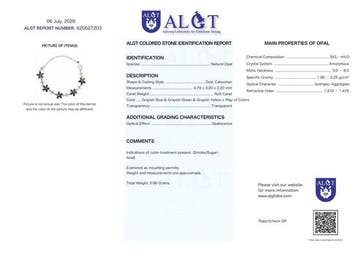 Sans réserve - Certifié ALGT - Bracelet dopale naturelle, Verzamelen