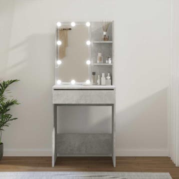 vidaXL Kaptafel met LED-verlichting 60x40x140 cm betongrijs, Verzenden, Nieuw