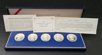 Wereld. Mint Set The Coronation Jubilee Crown Coins 1978