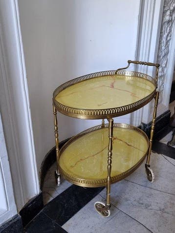 Chariot de service - Laiton - Chariot de service – bar cart