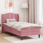 vidaXL Bedframe met hoofdeinde Roze 90 x 200 cm Fluweel, Verzenden, Nieuw