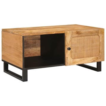 vidaXL Salontafel Naturel 80 x 50 x 40 cm Massief Mango Hout, Verzenden, Nieuw