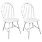 Houten stoelen 2 st wit | Tweede kansje | OP = OP (Overige), Huis en Inrichting, Gebruikt, Verzenden, Wit, Klassiek/Rustiek