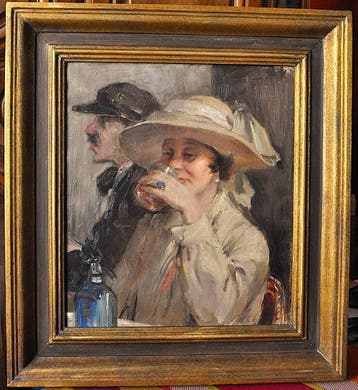 Greta Gerell (1898-1982) - Paris: scène de café