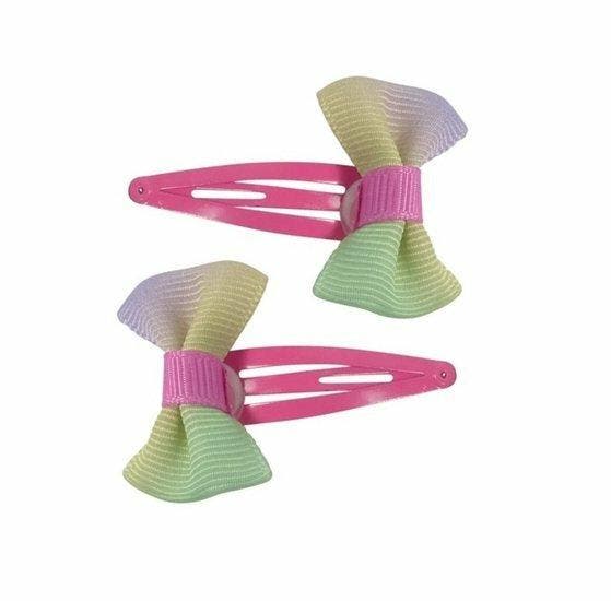 Haarspeld Klikklak 4cm - Strik - Regenboog - Roze - Set van, Handtassen en Accessoires, Uiterlijk | Haarverzorging