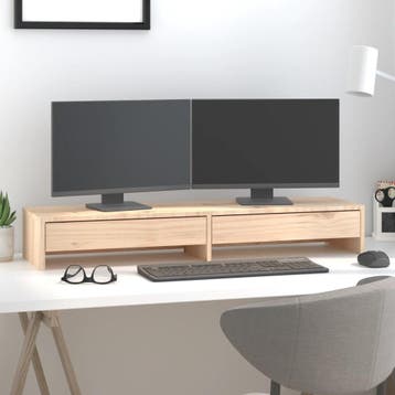 vidaXL Monitorstandaard 100x27x15 cm massief grenenhout, Verzenden