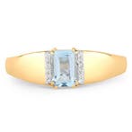 Bague - 14 carats Or jaune - 0.61ct. tw. Aigue-marine -, Bijoux, Sacs & Beauté