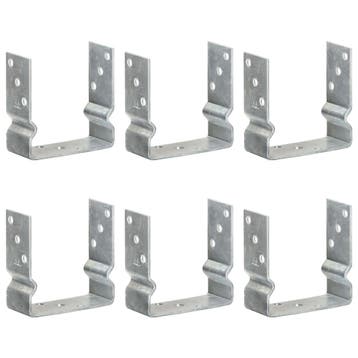 vidaXL Grondankers 6 st 14x6x15 cm gegalvaniseerd staal, Verzenden, Nieuw