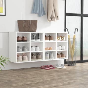 vidaXL Schoenenkasten 2 st 52,5x30x50 cm wit, Verzenden, Nieuw