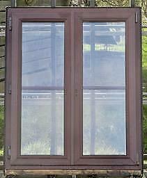 pvc raam , chassis 108 x 133 / 113 x 135 mahonie  2 stuks, 75 tot 150 cm, Kunststof, Raamkozijn, Nieuw