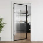 vidaXL Huisdeur 93 x 201,5 x 3,5 cm Aluminium en Gehard Glas, Verzenden, Nieuw
