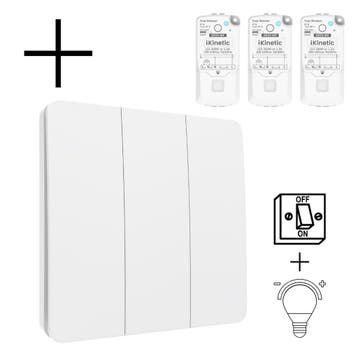 Slimme Draadloze Wandschakelaar | Wit | RF 433Mhz | 3 knoppe, Verzenden