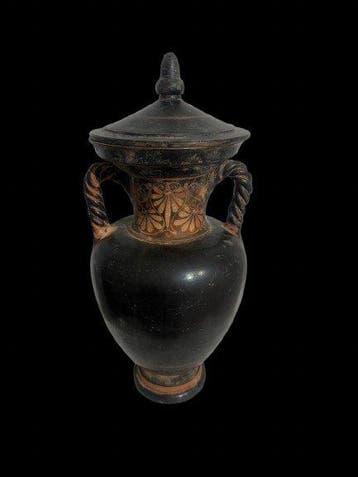 Réplique d’un Grec antique Céramique Amphore à couvercle et