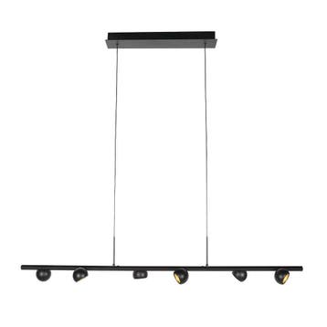 2dekans | Zwarte hanglamp Marcadore 120cm breed 6 lichts met, Ophalen of Verzenden, Nieuw