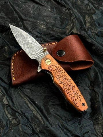 Keukenmes - Keukenmes, op maat gemaakt handgemaakt Damascus, Antiek en Kunst