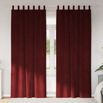vidaXL Gordijnen 2 st Wijnrood 140 x 245 cm fluweel, Verzenden, Nieuw