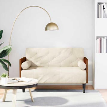 vidaXL Tweezitsbank / zetel met kussen 110 cm linnen, Huis en Inrichting, Verzenden, Nieuw