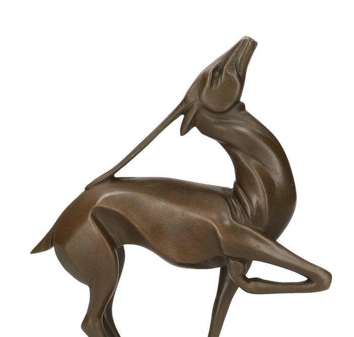 Figurine - bronzen hert beeld - Bronze, Marbre, Antiquités & Art, Art | Objets design
