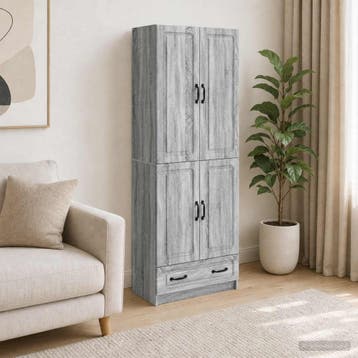vidaXL Kast Set 2 st Grijs Sonoma Bewerkt hout, Huis en Inrichting, Verzenden, Nieuw