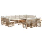 vidaXL Buiten bank set 14 pcs Natuurlijk en Crème Wit, Verzenden, Nieuw