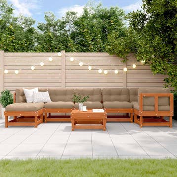 vidaXL Tuin loungeset ARAKIL 8 st Wasbruin Massief, Verzenden, Loungeset