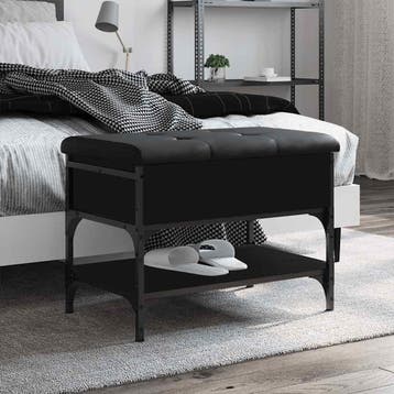 vidaXL Schoenenbank 62x42x45 cm bewerkt hout zwart, Huis en Inrichting, Verzenden, Nieuw