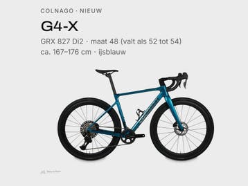 Colnago G4-X carbon gravelbike GRX Di2 SC45 blauw maat 48, Fietsen en Brommers, Overige merken, 28 inch, Carbon, 10 tot 15 versnellingen