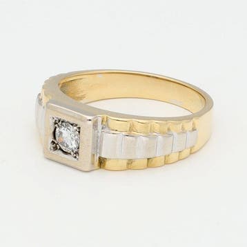 Bague - 18 carats Or jaune, Or blanc Diamant (Naturelle)