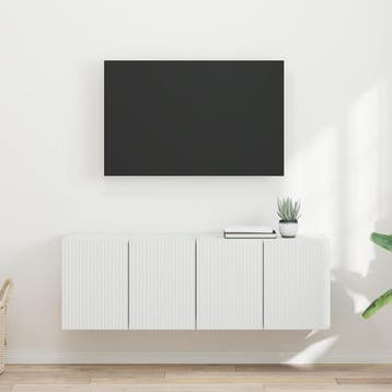 vidaXL TV Wandkast 2 st Wit Bewerkt hout, Verzenden, Nieuw