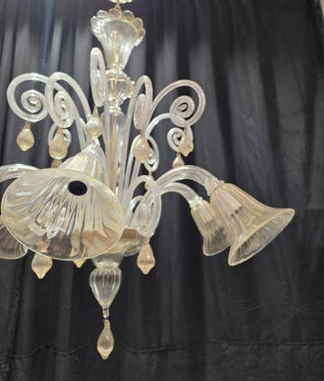 Lustre - Pendentif - Verre de Murano - 6 lumières, Antiquités & Art