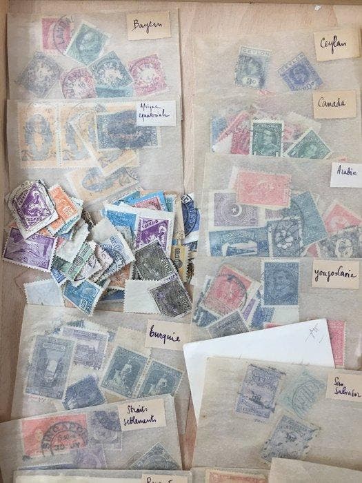 Wereld - Wereld Azië Polen Tanzania AdenSheets Middenperiode, Postzegels en Munten, Postzegels | Amerika