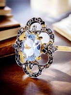 Zonder minimumprijs - Ring - 9 kt. Zilver, Geel goud, Nieuw