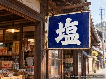 Vintage Japans dubbelzijdig emaillen zoutbordje () –