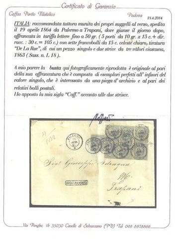 Koninkrijk Italië 1864 - Brief van Palermo naar Trapani -, Gestempeld