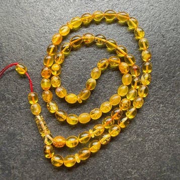 Rosaire Tesbih en ambre baltique naturel, 66 perles en