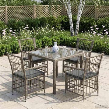 vidaXL Tuinstoelen 4 st Grijs poly rattan, Tuin en Terras, Tuinstoelen, Verzenden, Nieuw