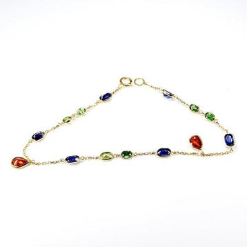 Armband - 18 karaat Witgoud - 3.58ct. tw. Saffier -, Nieuw