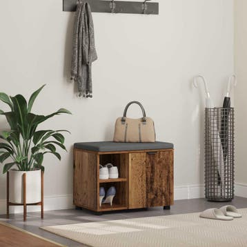 vidaXL Hallenbank Oudhout 60 x 38 x 46 cm Geengineerd Hout, Verzenden