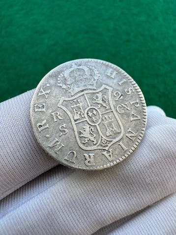Spanje. Carlos IV. 2 Reales 1801 Sevilla CN (Zonder