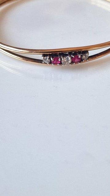 Bracelet - 14 carats Or jaune Pierres précieuses variées -