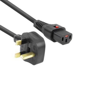UK Stroomkabel Met IEC Slot C13 2M Zwart - AK5059, Bricolage & Construction, Électricité & Câbles, Verzenden
