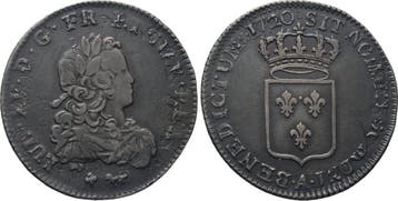 1/3 Ecu 1720 A Frankreich Ludwig Xv 1715-1774, Verzenden, België