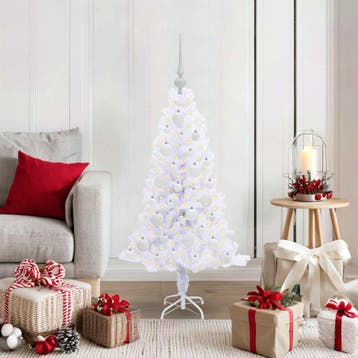 vidaXL Kunstkerstboom met 150 LED Wit 120 cm PVC en Staal, Verzenden, Nieuw