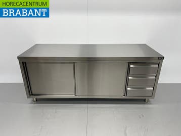 Acier inoxydable HCB Premium-line Armoire Table de travail 2, Verzenden