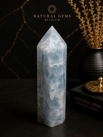 Natural Blue Calcite Crystal Tower – Polished Decorative Poi, Verzenden, Nieuw