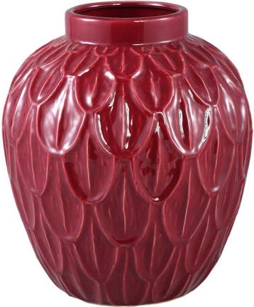 PTMD Bloempot Kobee van keramiek - Rood - 30 x 30 x 35 cm, Ophalen of Verzenden