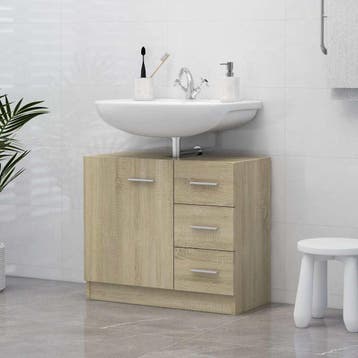 vidaXL Wastafelkast 63x30x54 cm bewerkt hout sonoma, Verzenden, Nieuw