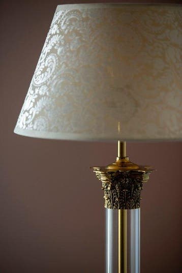Tafellamp - Messing, acryl - Hollywood Regency